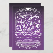 Lila Spooky Gothic Halloween Einladung (Vorne/Hinten)