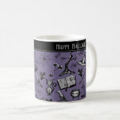 Lila Spooky Halloween Kids Tasse (VorderseiteRechts)