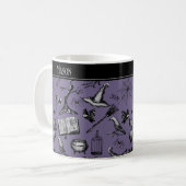 Lila Spooky Halloween Kids Tasse (Vorderseite Links)