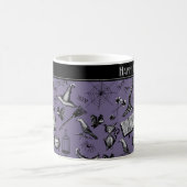 Lila Spooky Halloween Kids Tasse (Mittel)