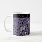 Lila Spooky Halloween Kids Tasse (Links)