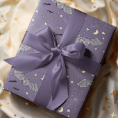 Lila Spooky Niedlich Bats Halloween Geschenkpapier
