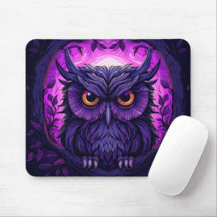 Lila Spooky Owl zu Halloween Night Graphic Mousepad