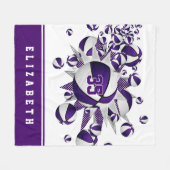 lila Sportdekoration Mädchen Basketballstars Fleecedecke (Vorderseite (Horizontal))