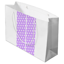 Lila, sportlich gepunktete Streifen auf weißem Gel Große Geschenktüte