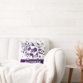 lila Sportsaal Girls Fußball Stars Kissen