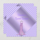 LILA SPOT 16 . GEBURTSTAG PARTY EINLADUNG (Vorne/Hinten)