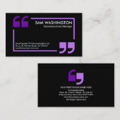 Lila Sprachbox Preisliste Presseberichterstatter Visitenkarte (Vorne/Hinten)