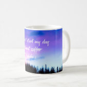 Lila Sprichwort Kaffeetasse (VorderseiteRechts)