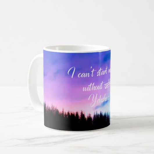 Lila Sprichwort Kaffeetasse (Vorderseite Links)