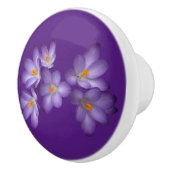 Lila Spring Crocus Blume Keramik Knochen Keramikknauf (Rechts)