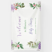 Lila Spring Floral Girl Babydusche Banner (Vertikal)