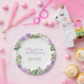 Lila Spring Floral Girl Babydusche Pappteller (Party)