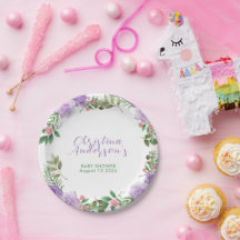 Lila Spring Floral Girl Babydusche