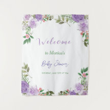 Lila Spring Floral Girl Babydusche