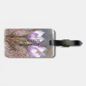 LILA SPRINGKREUZUNGEN PERSONALISIERTER SPIEGELTAG GEPÄCKANHÄNGER (Rückseite horizontal)