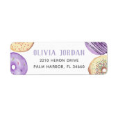 Lila Sprinkle Donut Rücksendeadresse (Vorne)