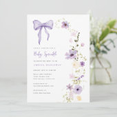 Lila Sprinkle Wildblume Party Einladung (Stehend Vorderseite)