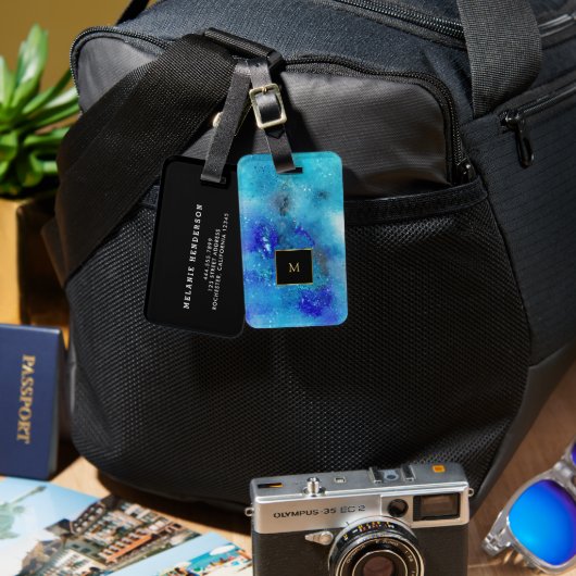 Lila Spritzer Gepäckanhänger (Vorderseite & Rückseite)