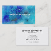 lila Spritzer in Aquarellblau beruflich Visitenkarte (Vorne/Hinten)