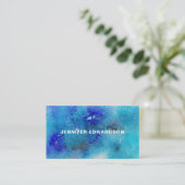 lila Spritzer in Aquarellblau beruflich Visitenkarte (Stehend Vorderseite)