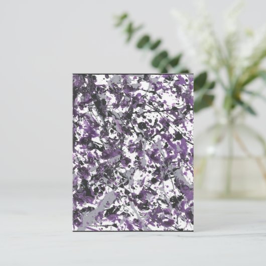 Lila Spritzer Postkarte (Stehend Vorderseite)