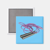 Lila Sprungknopf Magnet (Vorderseite/Rückseite)