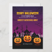 Lila Spuk Beängstigendes Halloween-Poster Einladung (Rückseite)