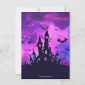 Lila Spuk House Ink Halloween-Party Einladung (Rückseite)