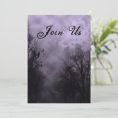 Lila Spuk Sky Custom Halloween Einladungen (Stehend Vorderseite)