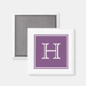 Lila Square Monogram Magnet (Vorderseite/Rückseite)