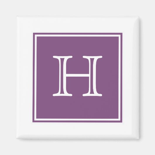 Lila Square Monogram Magnet (Vorne)