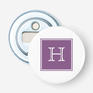 Lila Square Monogram Magnet Flaschenöffner