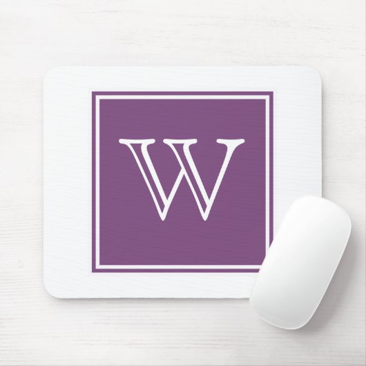 Lila Square Monogram Mousepad (Mit Mouse)