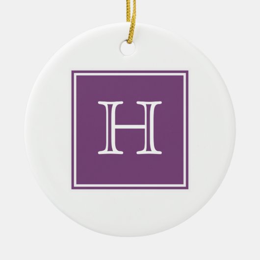 Lila Square Monogram Ornament (Vorne)