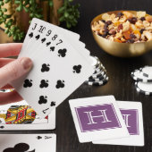 Lila Square Monogram Playing Cards Spielkarten (In Situ)