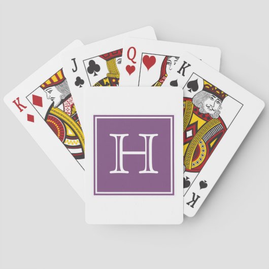 Lila Square Monogram Playing Cards Spielkarten (Rückseite)