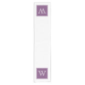 Lila Square Monogram Table Runner Kurzer Tischläufer (Vorderseite)