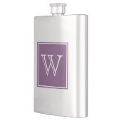 Lila-Square-Monogramm-Premium-Flasche Flachmann (Links)