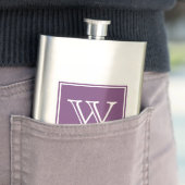 Lila-Square-Monogramm-Premium-Flasche Flachmann (Beispiel)