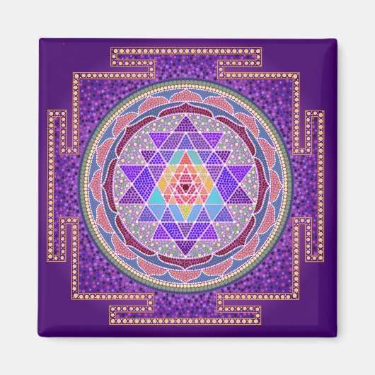 Lila Sri Yantra Magnet (Vorne)