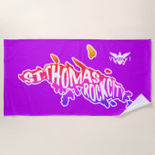 Lila, St. Thomas "Rock City" U.S. Jungfrau Islands Strandtuch (Vorderseite)