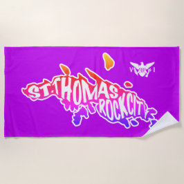 Lila, St. Thomas "Rock City" U.S. Jungfrau Islands Strandtuch