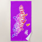 Lila, St. Thomas "Rock City" U.S. Jungfrau Islands Strandtuch (Vorderseite)