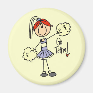 Lila Stäbchen-Figur Cheerleader T-Shirts und Gesch Magnet