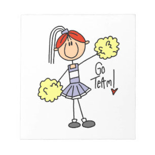 Lila Stäbchen-Figur Cheerleader T-Shirts und Gesch Notizblock