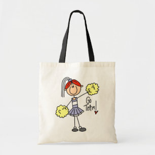 Lila Stäbchen-Figur Cheerleader T-Shirts und Gesch Tragetasche