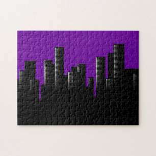lila Stadtbild Puzzle