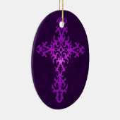Lila Stammes- gotisches Kreuz Keramikornament (Rechts)