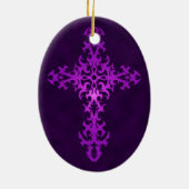 Lila Stammes- gotisches Kreuz Keramikornament (Hinten)